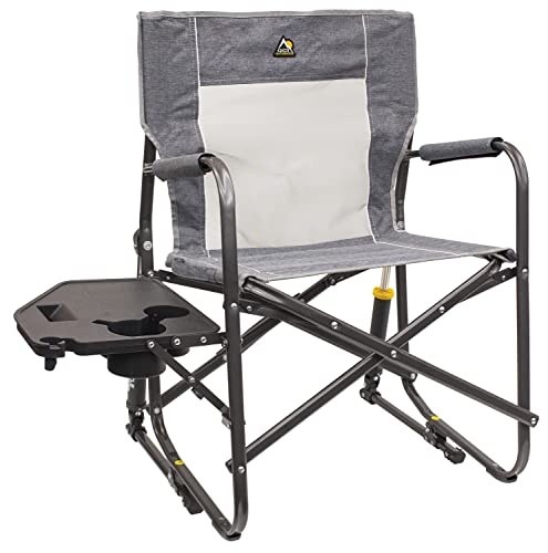 GCI Outdoor Freestyle Rocker Portable Folding Rocking Chair, Outdoor Camping Chair with Side Table