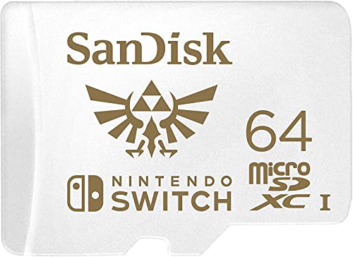 SanDisk 64GB MicroSD Nintendo Switch Micro SDHC Memory Card for Switch & Switch Lite SDSQXAT-064G Legend of Zelda Triforce Design Bundle with (1) GoRAM Card Reader (64GB, 1 Pack)