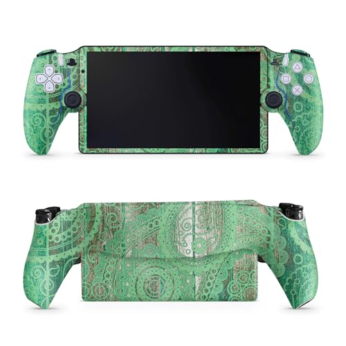 Glossy Glitter Gaming Skin Compatible with PS5 Portal Remote Player - Vintage Paisley - Premium 3M Vinyl Protective Wrap Decal Cover - Easy to Apply | Crafted in The USA by MightySkins