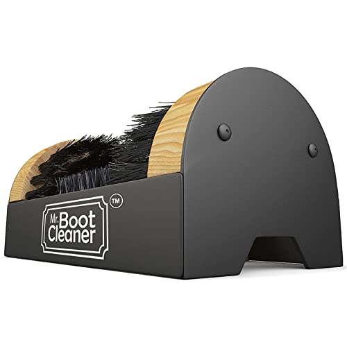 Heavy Duty Wooden Shoe Brush Cleaner Outdoor Floor Mount or Portable, Commercial Boot Scraper/Scrubber with Hardware