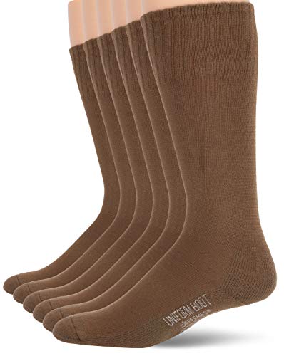 Jefferies Socks mens Military Rib Top Combat Crew Boot 6 Pack Casual Sock, Coyote Brown, Sock: 10-13/Shoe: 9-12