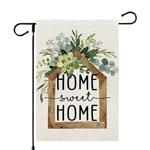 AACORS Spring Garden Flag 12×18 Inchl Floral Home Sweet Home Decorative Small Vertical Double Sided Holiday Farmhouse Seasonal Decor for Yard