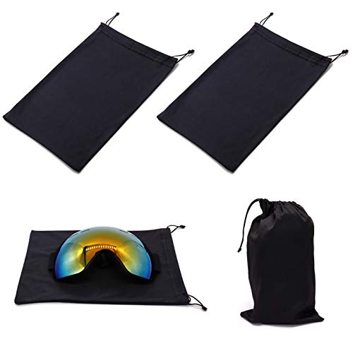 Seapon Ski Goggle Bag, Protection Bags for Snow Goggles Ski Mask, Carrying Pouch for Goggle Replacement Lens Camera Lenses, Soft Micro-Fiber Protective Storage Case Sleeve With Draw String, Pack of 2