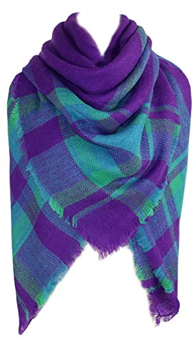 vxsvxm Plaid Scarf Women's Winter Oversized Scarves Tartan Shawl Wrap Blanket Scarf Warm Tassels Pashmina Poncho Scarf