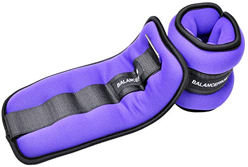 Signature Fitness Fully Adjustable Ankle Wrist Arm Leg Weights, 2.5 lbs each (5-lb pair), Purple