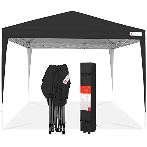 Best Choice Products 10x10ft Pop Up Canopy Outdoor Portable Folding Instant Lightweight Gazebo Shade Tent w/Adjustable Height, Wind Vent, Carrying Bag - Black