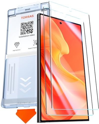 TORRAS Top-Notch Diamond Shield for Samsung Galaxy S24 Ultra Screen Protector [9H+ Durable Military-Grade Protection] 0.04s Fingerprint Unlock Bubble Free Aerospace Grade Screen Protector S24 Ultra