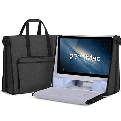 Damero Carrying Tote Bag Compatible with Apple 27' iMac Desktop Computer, Travel Storage Bag for iMac 27-inch and Other Accessories, Black