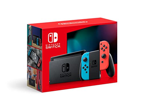 Nintendo Switch with Neon Blue and Neon Red Joy‑Con (Renewed)