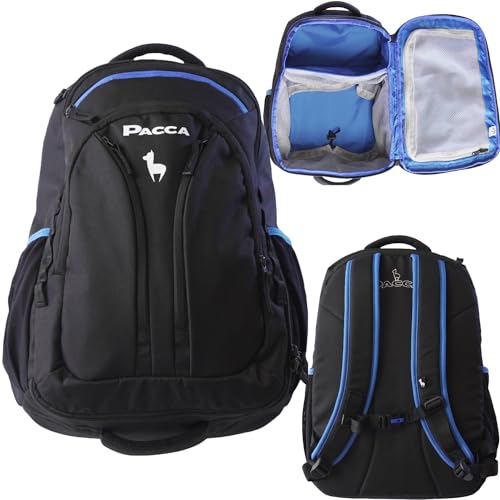 Pacca Travel Backpack Suitcase for Men, Women, Kids (Black/Blue) | 25L Carryon Luggage, Fits Under Seat | TSA, Airport, Airline Flight Approved Personal Item Under 18x14x8 | Weekend Overnight Bag