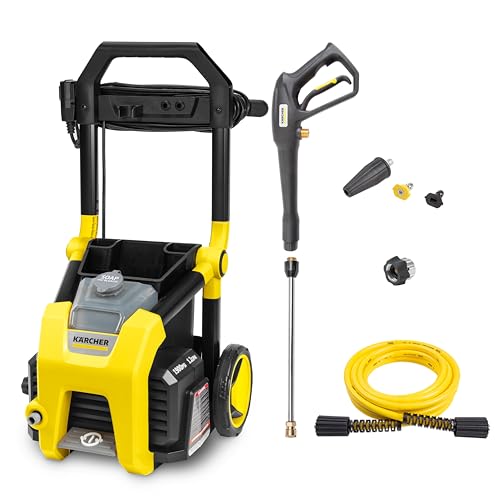 Kärcher K1900PS Max 1900 CETA-certified PSI Electric Pressure Washer with 3 Spray Nozzles - Great for cleaning Cars, Siding, Driveways, Fencing and more - 1.2 GPM
