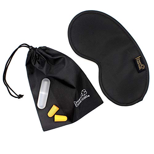 Twilight Sleep Mask Kit with Carry Pouch, Earplugs, Plastic Case, Gift Set, Rugged, Waterproof Canvas Exterior for Camping, Military, Hunting, Fishing