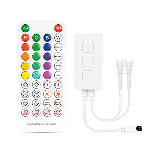 BTF-LIGHTING WS2812B WS2811 2.4G WiFi Music SP511E SPI Controller Google Home/Alexa Timer Mode with Dual Signal Output 900pixels/port for LED Module Pixel Strip Light APP/3Key Button/IR Remote Control