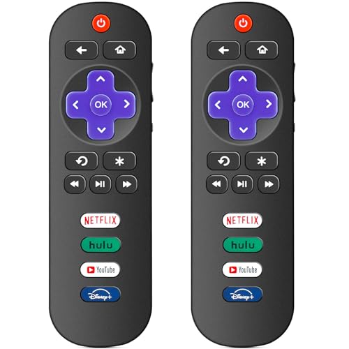 2 Pack Replacement Remote Controls for Roku Smart TV, for TCL/Hisense/Sharp/Philips/Onn/Element/Insignia Roku TV (NOT for Roku Stick, Box or Speaker)