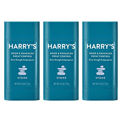 Harry's Extra - Strength Antiperspirant - Odor & Enhanced Sweat Control Antiperspirant for Men - Stone, Pack of 3