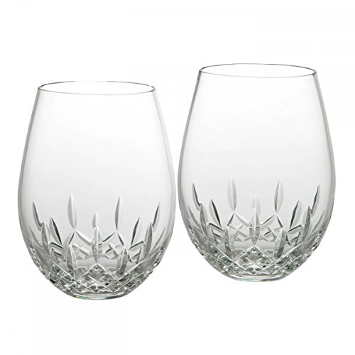Waterford Lismore Essence Stemless Deep Red Wine Glass, Set of 2, 2 Count (Pack of 1), Clear