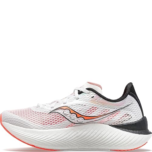 Saucony Women's Endorphin Pro 3 Running Shoe, White/Blck/Vizi, 8.5