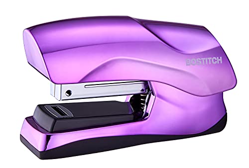 Bostitch Office Heavy Duty Stapler, 40 Sheet Capacity, No Jam, Half Strip, Fits into the Palm of Your Hand, For Classroom, Office or Desk, Metallic Purple