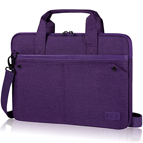 KCY Laptop Bag Case 13 13.3 14 Inch with Shoulder Starp, Waterproof Slim Computer Sleeve Compatible with MacBook Air 13 M1/M2, MacBook Pro 13/14, 13.5” Surface Laptop 5/4, Chromebook 14, Purple