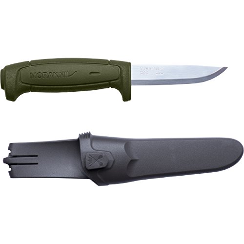 Morakniv Craftline Basic 511 Fixed-Blade Knife with High Carbon Steel Blade and Combi-Sheath, 3.6 Inch