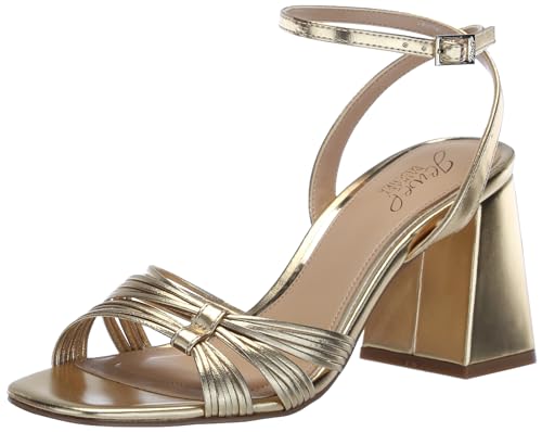 Jewel Badgley Mischka Michelle Metallic Strappy Block Heels