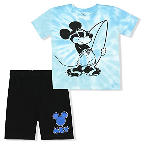 Disney Mickey Mouse and Friends Boys’ Short Sleeve T-Shirt and Shorts Set for Infant, Toddler and Little Kids