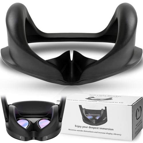 for Meta Quest Pro Full Light Blocker,Silicone Facial Interface Magnetically attaches for VR Meta Quest Pro Accessories