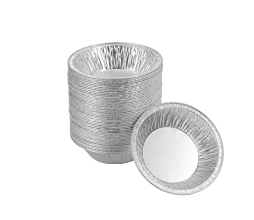 Waytiffer 50 Pack - Pie Pans 5 inch,Mini Pie Tins HEAVY-DUTY Disposable Aluminum Foil Tart/pie Pans for Baking Personal Mini Pies, Easily Stack & Store, Freeze & Reheat