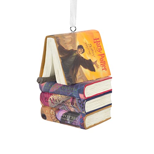 Hallmark Harry Potter Stacked Books with Wand, Resin, Christmas Ornament