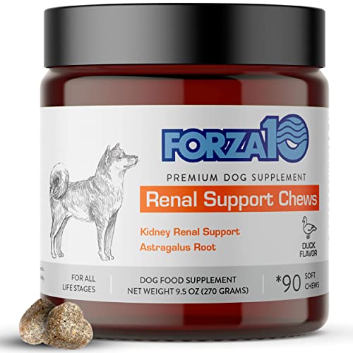 Forza10 Dog Kidney Support Chews, Duck Flavor Dog Urinary Tract & Kidney Health Supplements, Helps Dog UTI Treatments, Kidney Support for Dogs and Bladder Control, Combine with Kidney Dog Food, 90 Ct.