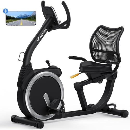 MERACH Recumbent Exercise Bike, High-end Magnetic Stationary Bike with Smart Bluetooth and Exclusive App Connectivity, LCD, Heart Rate Handle, Ideal for Home