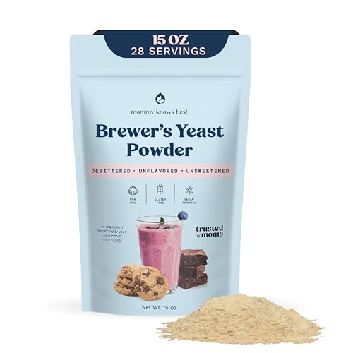 Mommy Knows Best Brewer's Yeast Powder for Breastfeeding Support, Gluten-Free, 15 oz