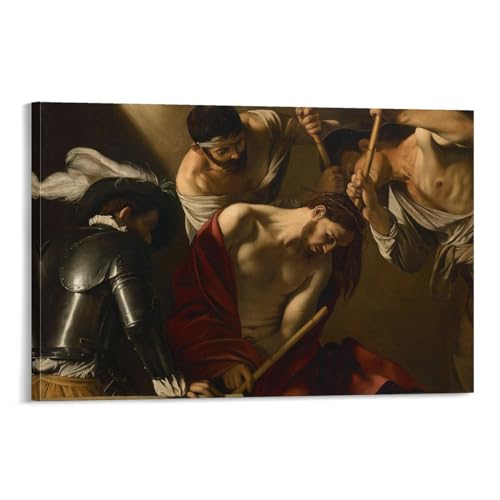 Caravage Crowning of Thorns Poster Posters Wall Art Painting Canvas Gift Living Room Prints Bedroom Decor Poster Artworks 08x12inch(20x30cm)