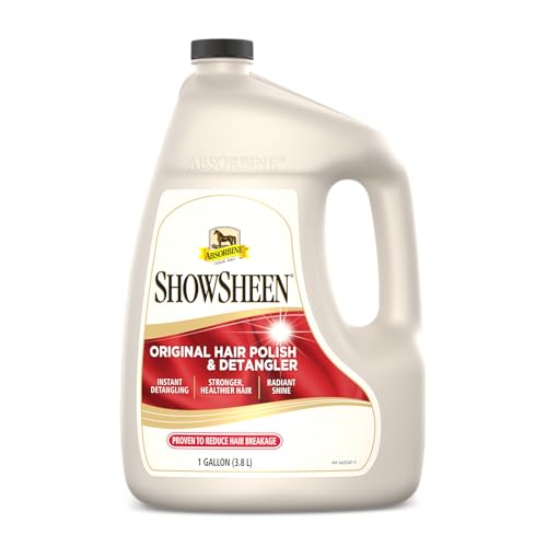 Absorbine ShowSheen Hair Polish & Detangler 128oz Refill Jug, Horse and Dog Coat, Mane and Tail, Instant Detangling & Reduces Hair Breakage for Healthy Grooming & Radiant Shine