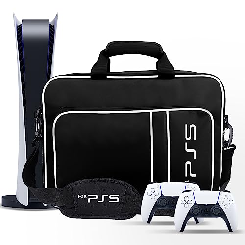 CONGDAREN Carrying Case for PS5 Travel Case for PS5 Protective Case Bag Suitable for PS5 Disc/Digital Edition Console, Controllers, Game Cards, Gaming Headset and Other Accessories
