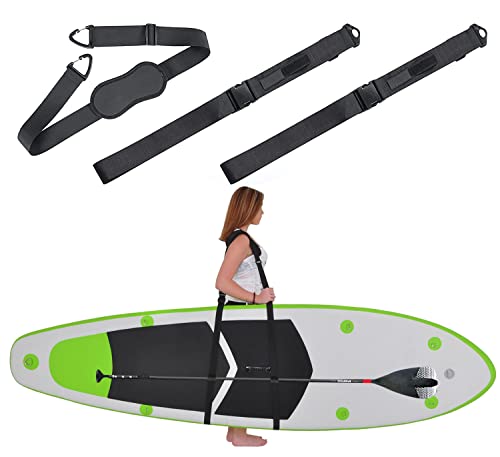 HIKULA Paddle Board Carry Strap Adjustable Surfboard Carrying Strap with Clips, New Version for Paddle Board Canoe Surfboard, Long Boards Paddle Board Accessories for Outdoor Surfing Canoe and Kayaks