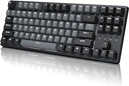 DURGOD K320 Corona White Backlit TKL Mechanical Keyboard | 87 Keys Tenkeyless | USB C Wired | Doubleshot PBT Keycaps | Programmable Keys | NKRO Rollover | Windows & Mac (Corona, Cherry Brown)