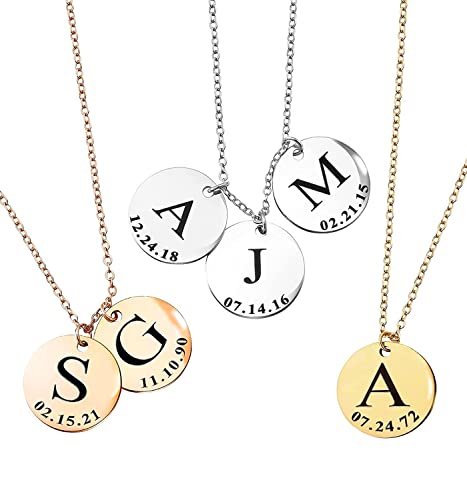 MignonandMignon Personalized Initial Name Necklace Mother's Day Gift Unique Handmade Family Jewelry for Women Graduation Day -LCN-ID