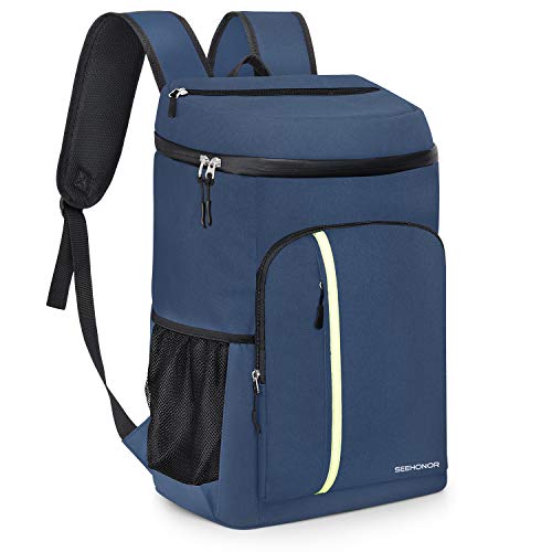 SEEHONOR Insulated Cooler Backpack Leakproof Soft Cooler Bag Lightweight Backpack with Cooler for Lunch Picnic Hiking Camping Beach Park Day Trips 45 Cans