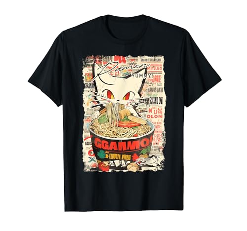 Cat Ramen Noodle Japanese Anime Manga Ramen Kawaii Cat T-Shirt