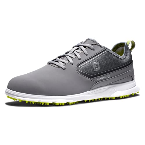 FootJoy Men's Superlites XP Golf Shoe, Grey/Lime, 11