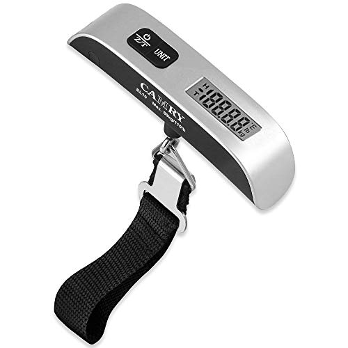 Camry Digital Luggage Scale, Portable Handheld Baggage Scale for Travel, Suitcase Scale with Hook,110 Pounds, Battery Included