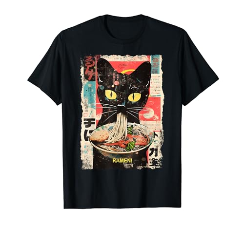 Cat Ramen Noodle Japanese Anime Manga Ramen Kawaii Cat T-Shirt