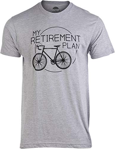 My Retirement Plan (Bicycle) | Funny Bike Riding Rider Retired Cyclist Man T-Shirt-(Adult,XL) Heather Grey