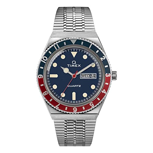 Timex 38 mm Q Timex Reissue Stainless Steel Case Blue Dial Stainless Steel Bracelet Silver/Blue/Silver One Size