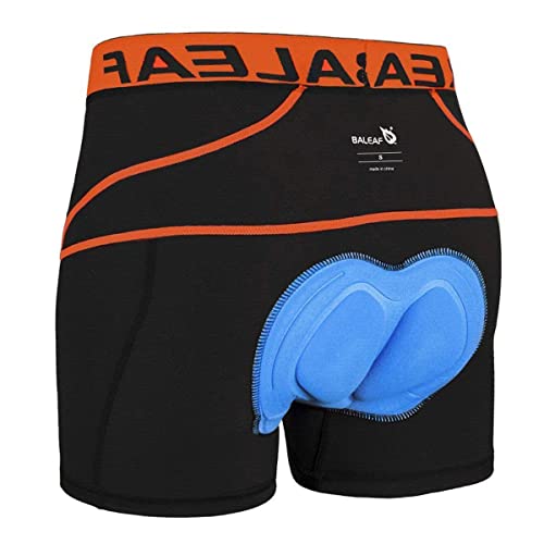 BALEAF Men's 3D Padded Bike Shorts Cycling Underwear MTB Liner Road Biking Bicycle Clothes Orange M