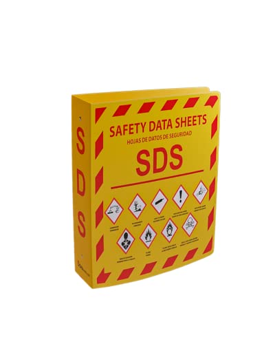 Yellow Safety, (OW) 1-Pack, MSDS SDS Binder - 2024 Requirements, Heavy Duty 3 Inch, 3 Ring Safety Data Sheet SDS Binder