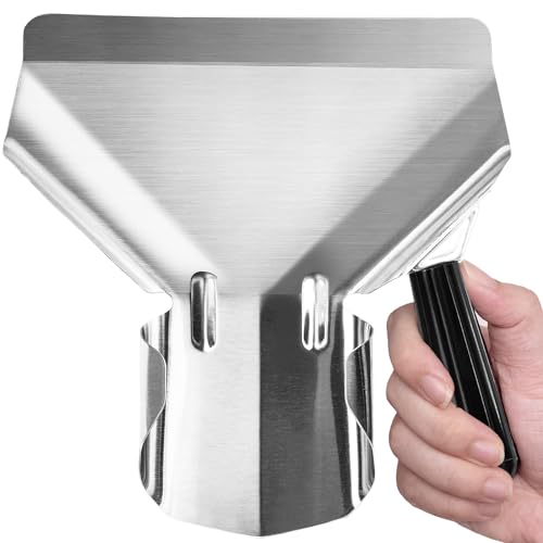 Bonsicoky Stainless Steel French Fry Popcorn Scoop, Quick Fill Tool for Food Bags & Boxes, Multipurpose Utility Scooper for Bagger French Fries, Snacks, Desserts, Ice, Dry Goods