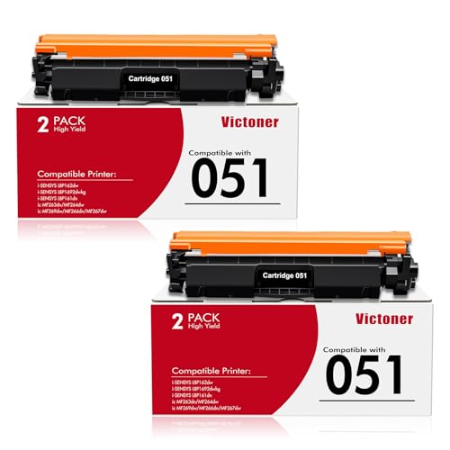 051 Toner Cartridge 2-Pack Compatible Replacement for Canon 051 051H CRG051 for Canon imageCLASS MF269dw MF267dw MF264dw MF266dn MF263dn LBP162dw LBP1692dwkg LBP161dn Printer (Black)