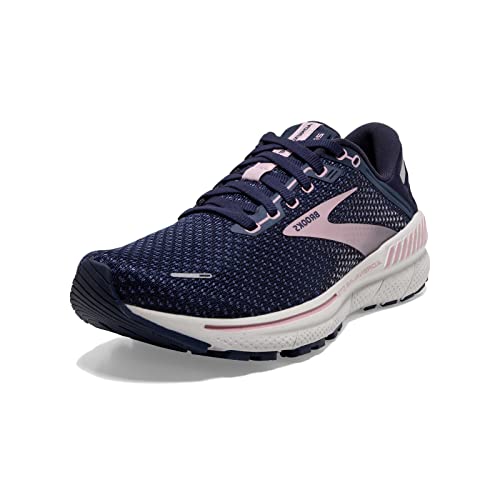 Brooks Women's Adrenaline GTS 22 Supportive Running Shoe - Peacoat/Cobalt/Mauve - 8.5 Medium